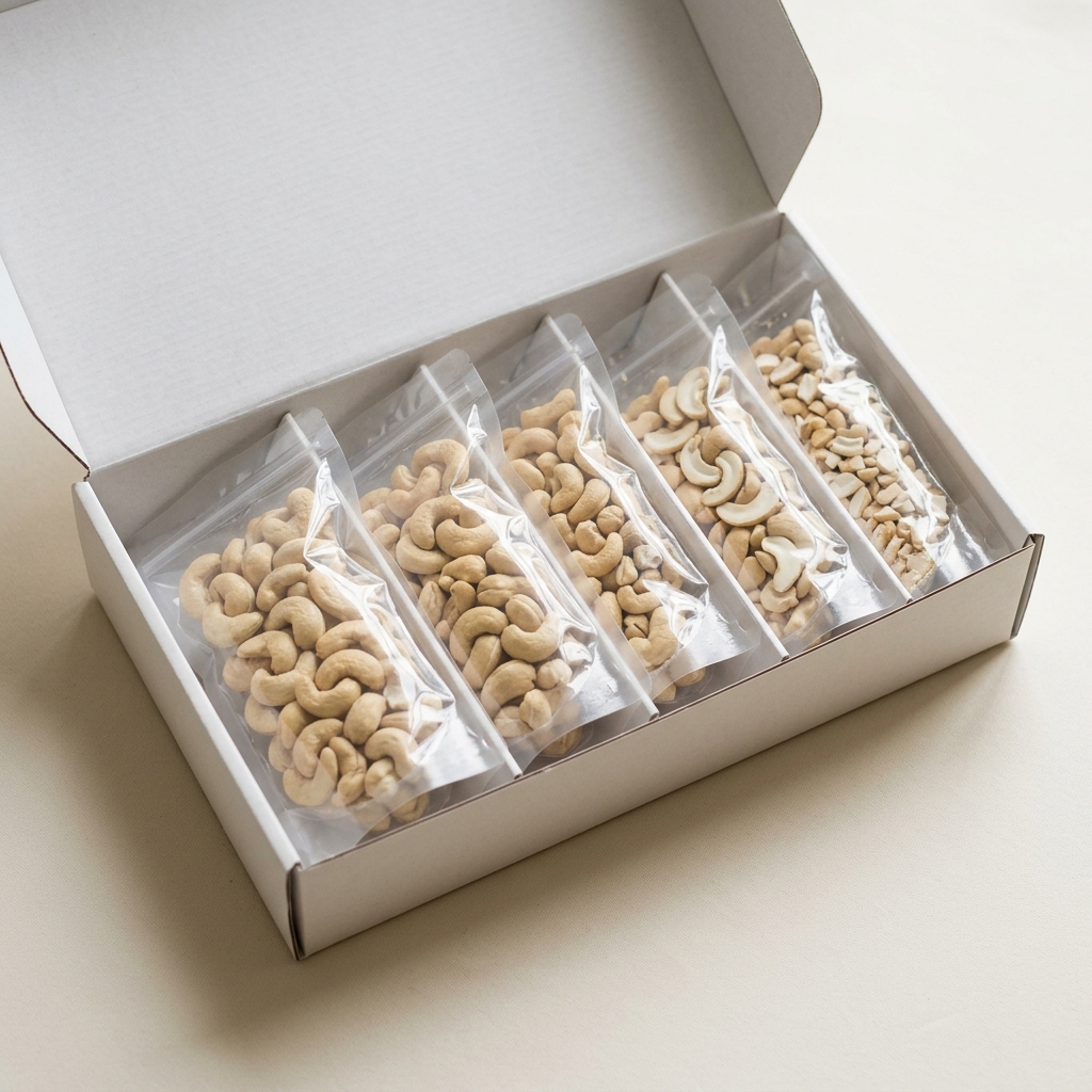 Premium Sateri cashews packaging