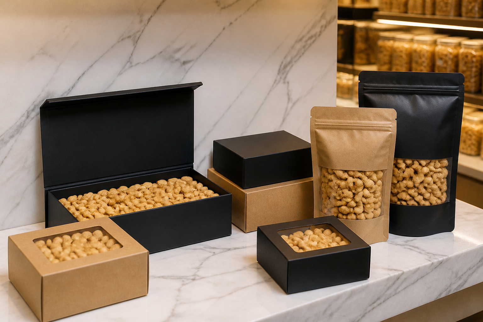 White label private packaging for cashew brands